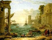 Claude Lorrain seaport with the embarkation of the queen of sheba Spain oil painting artist